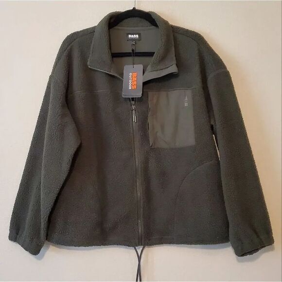 BASS OUTDOOR Coastal Sherpa Full-Zip Jacket Medium Green - Picture 3 of 7
